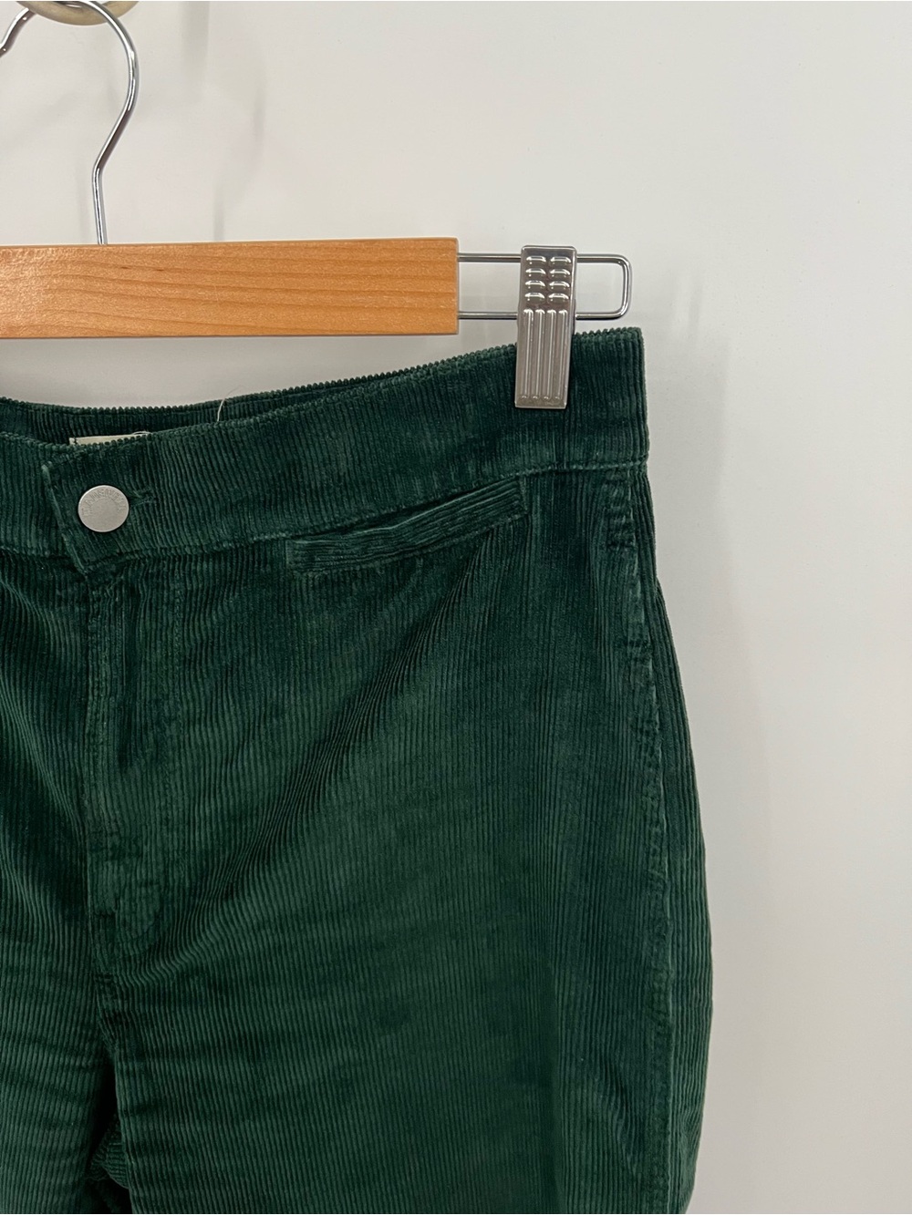 Madewell the Emmett Dark Green Corduroy Wide Leg Pants - Picture 5 of 14